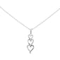 .08ct G SI 14K White Gold Diamond Heart Drop Pendant Necklace 18" Long