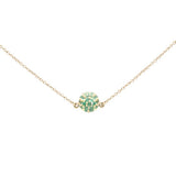 <span style="color:purple">SPECIAL!</span> .44ct G SI 14K Yellow Gold Round Emerald Pendant Necklace 16 + 2" Ext
