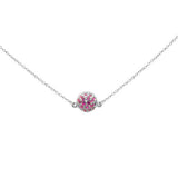  .57ct G SI 14K White Gold Round Ruby Pendant Necklace 16 + 2" Ext