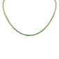 <span style="color:purple">SPECIAL!</span> 3.30ct G SI 14K Yellow Gold Round Emerald Gemstone Tennis Necklace 12+4" Ext