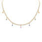 <span style="color:purple">SPECIAL!</span> 2.24ct G SI 14K Yellow Gold Diamond & Multi Color Gemstone Cuban Chain Necklace 12+4" Ext