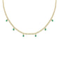 <span style="color:purple">SPECIAL!</span> 2.44ct G SI 14K Yellow Gold Diamond & Emerald Gemstone Cuban Chain Necklace 13+5" Ext