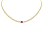 <span style="color:purple">SPECIAL!</span> 2.57ct G SI 14K Yellow Gold Diamond & Ruby Gemstone Chain Necklace 13+3" Long