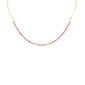 <span style="color:purple">SPECIAL!</span> .67ct G SI 14K Yellow Gold Diamond Pink Tourmaline Tennis & Paperclip Necklace 16+1" Ext