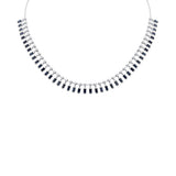 1.75ct G SI 14K White Gold Diamond & Blue Sapphire Pendant Necklace 14 + 2" Ext