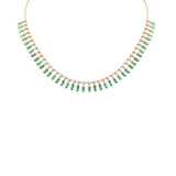 5.73ct G SI 14K Yellow Gold Diamond & Emerald Pendant Necklace 14 + 2" Ext