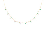 1.10ct G SI 14K Yellow Gold Green Emerald Gemstone Pendant Necklace 16 + 2" Ext