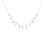 1.00ct G SI 14K White Gold Diamond Dangling Necklace 16 + 2" Ext