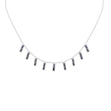 <span>GEMSTONE CLOSEOUT! </span>  3.24ct G SI 14K White Gold Blue Sapphire Necklace 16 + 2" Ext