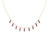 3.24ct G SI 14K Yellow Gold Ruby Gemstone Necklace 16 + 2" Ext