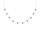 1.80ct G SI 14K White Gold Blue Sapphire Necklace 16 + 2" Ext