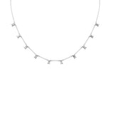 <span>DIAMOND CLOSEOUT! </span> .50ct G SI 14K White Gold Aquamarine Gemstone Necklace 16 + 2" Ext