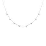 <span>DIAMOND CLOSEOUT! </span> .68ct G SI 14K White Gold Aquamarine Gemstone Necklace 16 + 2" Ext