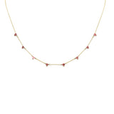 .76ct G SI 14K Yellow Gold Pink tourmaline Necklace 16 + 2" Ext
