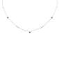 <span style="color:purple">SPECIAL!</span> .37ct G SI 14K White Gold Diamond & Blue Sapphire Pendant Necklace 16 + 2" Ext
