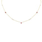 <span style="color:purple">SPECIAL!</span> .36ct G SI 14K Yellow Gold Diamond & Ruby Pendant Necklace 16 + 2" Ext