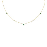 <span>DIAMOND CLOSEOUT! </span> .35ct G SI 14K Yellow Gold Diamond & Emerald Pendant Necklace 16 + 2" Ext