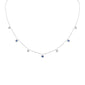 .30ct G SI 14K White Gold Diamond & Blue Sapphire Pendant Necklace 16 + 2" Ext