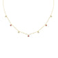 .30ct G SI 14K Yellow Gold Diamond & Ruby Pendant Necklace 16 + 2" Ext