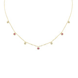 <span>DIAMOND CLOSEOUT! </span> .30ct G SI 14K Yellow Gold Diamond & Ruby Pendant Necklace 16 + 2" Ext