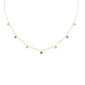 .23ct G SI 14K Yellow Gold Diamond & Emerald Pendant Necklace 16 + 2" Ext