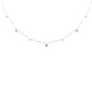 .31ct G SI 14K White Gold Diamond & Blue Sapphire Pendant Necklace 16 + 2" Ext