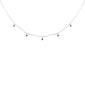 .30ct G SI 14K White Gold Diamond & Blue Sapphire Pendant Necklace 16 + 2" Ext