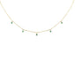 .24ct G SI 14K Yellow Gold Diamond & Emerald Pendant Necklace 16 + 2" Ext