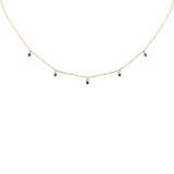 .32ct G SI 14K Yellow Gold Diamond & Ruby Pendant Necklace 16 + 2" Ext