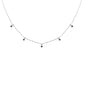 .31ct G SI 14K White Gold Diamond & Blue Sapphire Pendant Necklace 16 + 2" Ext