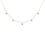 .35ct G SI 14K Yellow Gold Diamond & Ruby Pendant Necklace 16 + 2" Ext