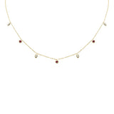 <span style="color:purple">SPECIAL!</span> .33ct G SI 14K Yellow Gold Diamond & Ruby Pendant Necklace 16 + 2" Ext