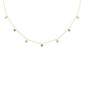 <span style="color:purple">SPECIAL!</span> .32ct G SI 14K Yellow Gold Diamond & Emerald Pendant Necklace 16 + 2" Ext