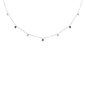 .32ct G SI 14K White Gold Diamond & Blue Sapphire Pendant Necklace 16 + 2" Ext