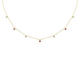 <span>DIAMOND CLOSEOUT! </span> .32ct G SI 14K Yellow Gold Diamond & Ruby Pendant Necklace 16 + 2" Ext