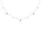 <span style="color:purple">SPECIAL!</span> .32ct G SI 14K White Gold Diamond & Blue Sapphire Pendant Necklace 16 + 2" Ext