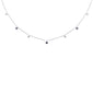 .30ct G SI 14K White Gold Diamond & Blue Sapphire Pendant Necklace 16 + 2" Ext