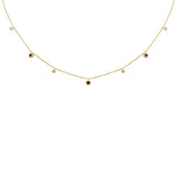 <span>DIAMOND CLOSEOUT! </span> .28ct G SI 14K Yellow Gold Diamond & Ruby Pendant Necklace 16 + 2" Ext