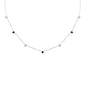 <span style="color:purple">SPECIAL!</span> .62ct G SI 14K White Gold Diamond & Blue Sapphire Pendant Necklace 16 + 2" Ext
