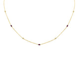 .36ct G SI 14K Yellow Gold Diamond & Ruby Pendant Necklace 16 + 2" Ext