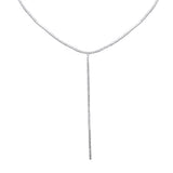 5.24ct G SI 14K White Gold Round Diamond Lariat Tennis Necklace 14 + 4" Ext