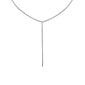 <span style="color:purple">SPECIAL!</span> 3.45ct G SI 14K White Gold Blue Sapphire Lariat Tennis Necklace 14 + 4" Ext