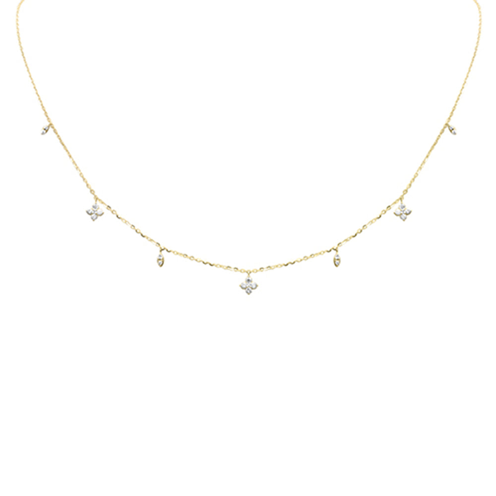 .28ct G SI 14K Yellow Gold Diamond Pendant Necklace 16+2" Long