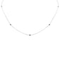 .16ct G SI 14K White Gold Diamond Blue Sapphire Pendant Necklace 14+2" Long