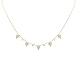 .59ct G SI 14K Yellow Gold Diamond Heart Dangling Pendant Necklace 16+2" Long