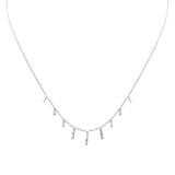 .19ct G SI 14K White Gold Diamond Dangling Necklace 16+2" Long
