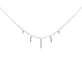 .18CT G SI 14K White Gold Diamond Dangling Necklace 16+2" Long