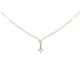 <span>DIAMOND CLOSEOUT! </span> .25ct G SI 14K Yellow Gold Diamond Arrow Pendant Paperclip Necklace 18" Long