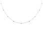 .13ct G SI 14K White Gold Blue Sapphire Pendant Necklace 16+2" Long