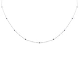 <span>DIAMOND CLOSEOUT! </span> .13ct G SI 14K White Gold Blue Sapphire Pendant Necklace 16+2" Long